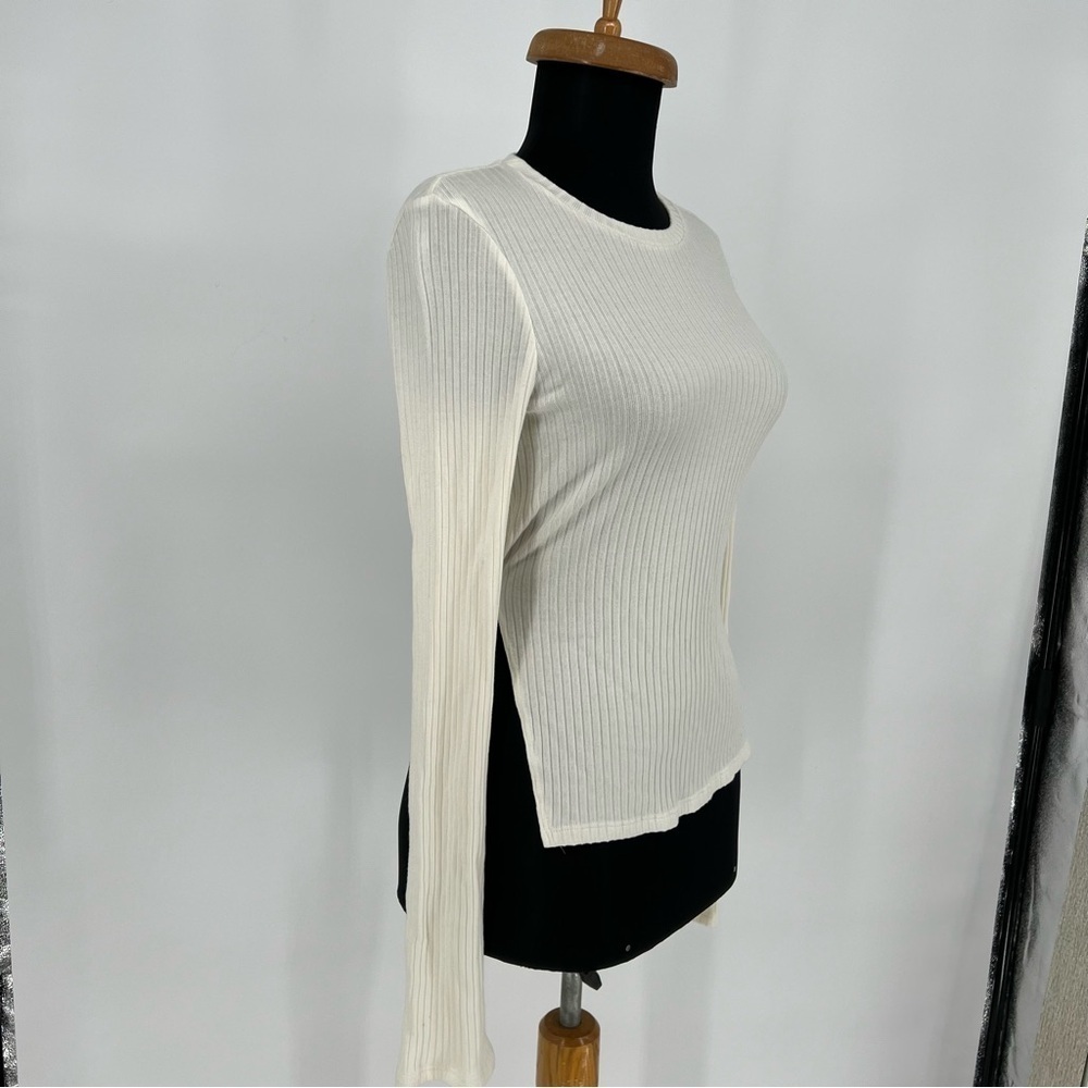 Reformation Cream Tie Back Open Back Ribbed Sweat… - image 7